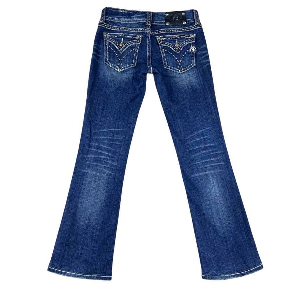 Miss Me Stitched Low Rise Bootcut Jeans Size 29 Flip Pockets Y2K Bratcore Indie